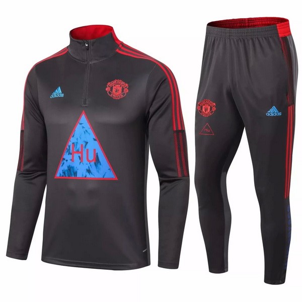 Trainingsanzug Manchester United 2020-21 Schwarz Blau Fussballtrikots Günstig